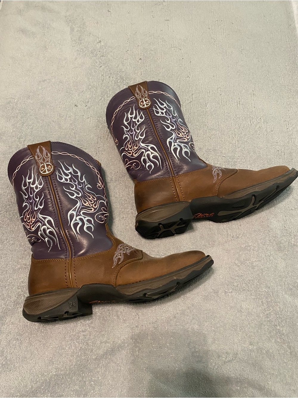 Durango Brown and Purple Western Boots